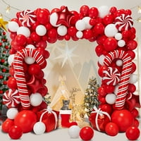 Хоумзеленчески Коледен балон венец арка комплект с Коледа червени бели балони бонбони балони подарък Бо балони Червена звезда балони за украса на коледно парти, комплект от 125
