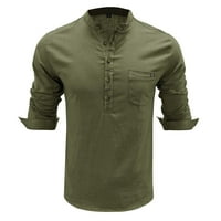 Лий-свят тениски за мъже мъжки ризи с дълъг ръкав Слънцезащитни ризи за туризъм бягане тренировка обрив охрана Армия зелено, ШЛ