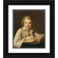 Antoine Vestier Black Ornate Framed Double Matted Museum Art Print, озаглавен: Портрет на Жан-Рен, придобиване