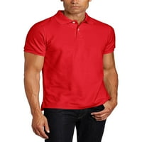 Ли Униформи Мъжки Модерни Годни Къс Ръкав Поло Риза Червен Х-Голям