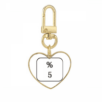 Символ на клавиатурата Art Deco Fashion Gold Heart Keychain Metal Keyring притежател