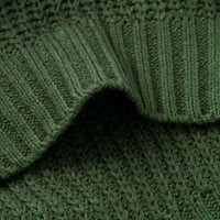Vivianyo hd пуловери за жени клирънс плюс размер дамски моден солиден пуловер с дълъг ръкав хлабав костенурка плетене флаш пикове зелено
