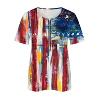 Дамски Блузи Ден На Независимостта Жени Пролет Лято Блузи За Жени Америка Ризи С Къс Ръкав Блузи За Жени Обличане Ежедневни Подаръци За Рожден Ден За Жени