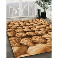 Ahgly Company Indoor Round Matreded Cantaloupe Orange Area Rugs, 3 'Round