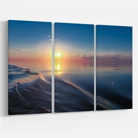 Design Art Smooth Sea Surface Under Sunset - Графично изкуство на опаковано платно