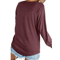Beppter жени тениски на туника върхове дълги ръкави с високи ниски ежедневни ризи блузи падане зима