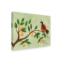 Търговска марка изобразително изкуство 'яребица в крушово дърво 1' платно изкуство от Бевърли Джонстън