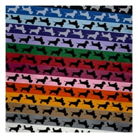 Wirehaired Dachshund Dog Solid Satin Plight for Gift Wrapping Bows Craft Diy Проекти - Ярдове - Жълта панделка Черна ширина на печат