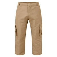 Glonme Mens Tactical Pant Пълни цветове панталони с празни крака панталони Мъжки монтирани дъна Класически мулти джобове khaki s