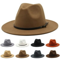 Мъжки шапки Жени джаз шапки Университет Широка панама в стил шапка усещане за капачка зима