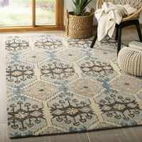 Safavieh Ръчно изработен Aspen Arminta Boho Tribal Wool Rug 8 '10' n По -малко от 8 '10' акцент, вътрешен хол, спалня, трапезария