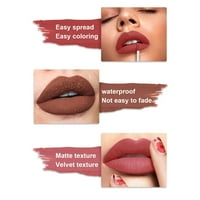 Устни с пълнича гланц Matte Liquid Lipstick Set овлажняващ не Stick чаша дълготрайна петна от устни Подарък Bo 12ml a