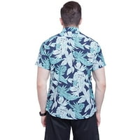 Мъжки ежедневни с къс ръкав Пролет Лято в Деколте 3д печатни ризи модни копчета топ блуза ризи