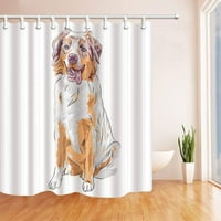 Животински декор куче пет акварел за дома Полиестерен плат баня завеса за душ