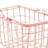 Желязна симулирана глинена кошница Сцена Образователни играчки Mini 1: Мащабна миниатюрна кошница за пазаруване за DIY модел домашна украса орнаменти розово