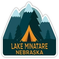 Езерото Минатаре Небраска Сувенир Магнит За Хладилник Къмпинг Палатка Дизайн