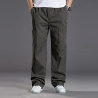 Juebong Men Solid Небрежни множество джобове Класически годни на открито прав тип фитнес панталони Панталони панталони, армейско зелено, xxxxxl