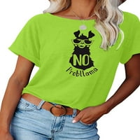DELOU Женски тениски Летни върхове Прости графични ризи с къс ръкав