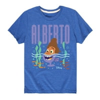 Лука - половин човешко полу -морско чудовище Алберто - малко дете и младежки графична тениска с къс ръкав