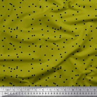Soimoi Purple Poly Georgette Fabric Polka Dots Print Sheing Fabric Wide Yard