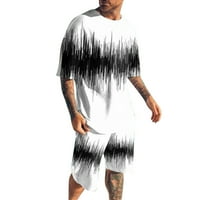 Мъжка Мода Пролетно Лято Костюм Плаж Отпечатани Ризи С Къс Ръкав Къс Комплект Панталон Комплект С Джоб