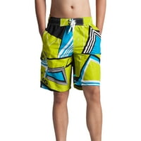 Luiyenes Board Shorts Графични отпечатъци Мъжки плувки Бърз Сух с джобове