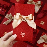 Комплект червени пликове изискан лък-възел хартия традиционни китайски късмет пари джобове Сватба консумативи