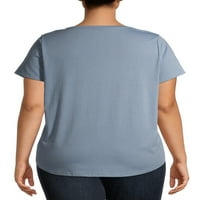 Пица планета жените Плюс размер Графичен тениска с къс ръкав