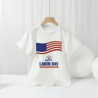 Момчета за малко дете Честит ден на труда тениски писмо отпечатана американска флаг риза деца независимост Ден