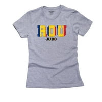 Румъния Джудо-Олимпийски Игри-Рио-флаг Дамска памучна сива тениска