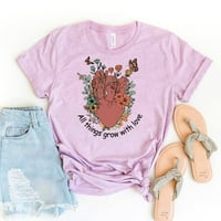 Направете всичко с любов тениска сърце риза религиозен подарък Цвете растение Любовник на психичното здраве ТОП възможни тениски на мама мотивационни вдъхновява?