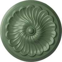 Екена мелница 1 4 од 1 4 П цвете спирала таван медальон, ръчно рисуван Атинско зелено