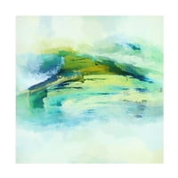 Кора Ниле 'Абстрактен пейзаж в зелените' платно изкуство
