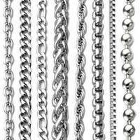 Джиаросвей мъжки Дамски от неръждаема стомана сребърно покритие обрат Връзка верига огърлица