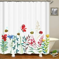 240х Баня водоустойчива завеса за душ красива цветна растителна листа печат Полиестер декорация на дома завеса с кука