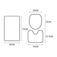 Разфокусирани Цветя баня килими набор Баня килим контур Мат и капак тоалетна