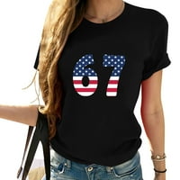 Номер # American Flag Lover Женска графична тениска с уникален и модерен модел - удобен и модерен летен връх с къс ръкав за жени