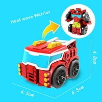 HeiHeiup робот Toddler Transforming Toys Collectible - Back Pull Transforming Robots Awars for Kids Construction Remote Control Robot Carbon Fiber Chassis