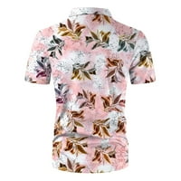Хупта ризи За Мъже Мода и свободно време 3Д дигитален печат катарама ревер с къс ръкав риза отгоре