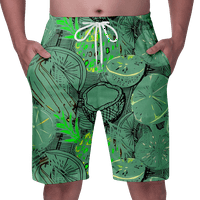 Мъжки плажни шорти мода бански шорти бързо сухи Къси панталони с джобове удобен Еластичен колан с регулируема Шнур, - 8ХЛ, зелен