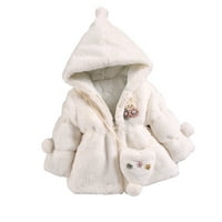Odeerbi Kids Baby Girls Winter Solid Solid Cartoon Fau Wool Lowerte Jacket Plus Velvet сгъстяващо палто яке плътно топли връхни дрехи
