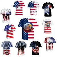 Мъжки тениска на флаг на САЩ Vintage American Flag с къс ръкав Tee American Dead Dead Day Pullover Thryg