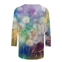 BABYSBULE Дамски върхове с дълъг ръкав клирънс Женска модна отпечатана разхлабена тениска ръкави блуза кръгла шия ежедневни върхове