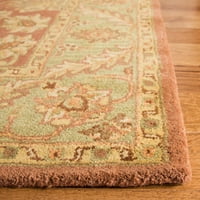 Golden Jaipur Dreda Border Wool Area Rug, Rust Green, 7'6 9'6 Овал