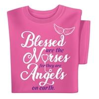 Колекции и т.н. Женски благословени са тениската с къси ръкавци за медицински сестри розово xx-голяма