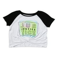 Правосъдие момичета колекция обрат отпред Графичен тениска, размери ХС-ХСЛ