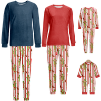 Семейство Коледа Пижами спално облекло комплект Коледа Гринч печатни размери бебе-деца-възрастни - пет топ и панталони бодита Коледа пижама комплект