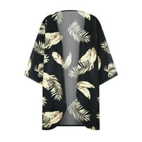 Dyegold Kimonos за жени Лятна ежедневна отворена флорална флорална цветна жилетка Лека свободна шифонски покритие на блуза върхове