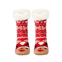 Felirenzacia жени коледни подаръци Небрежно зимно памук плюш по-дебел антиплъзгащ под чорапи с плетени меки чорапи