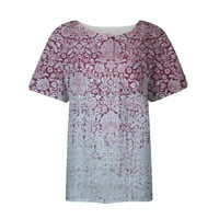 Фетални флорални върхове за жени, жените бутон надолу мода ежедневни ризи с къс ръкав блуза Дамски върхове